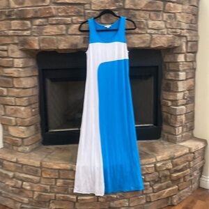 Milano teal and white maxi dress. Size medium